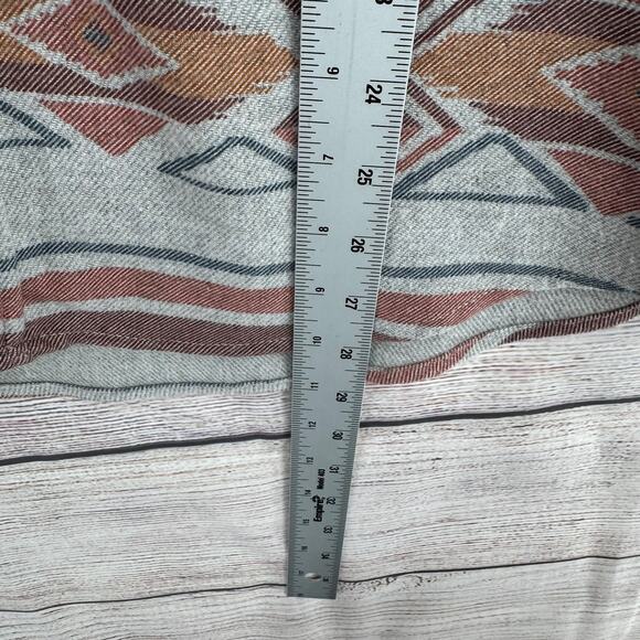 Eddie Bauer Southwest Print Button Down Shirt Mens Medium Gray Rust - Picture 12 of 12